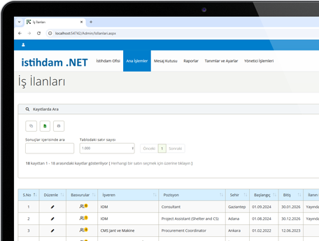 Özel İstihdam Bürosu İş ilanı Yayınlama Yazılımı - İşkur